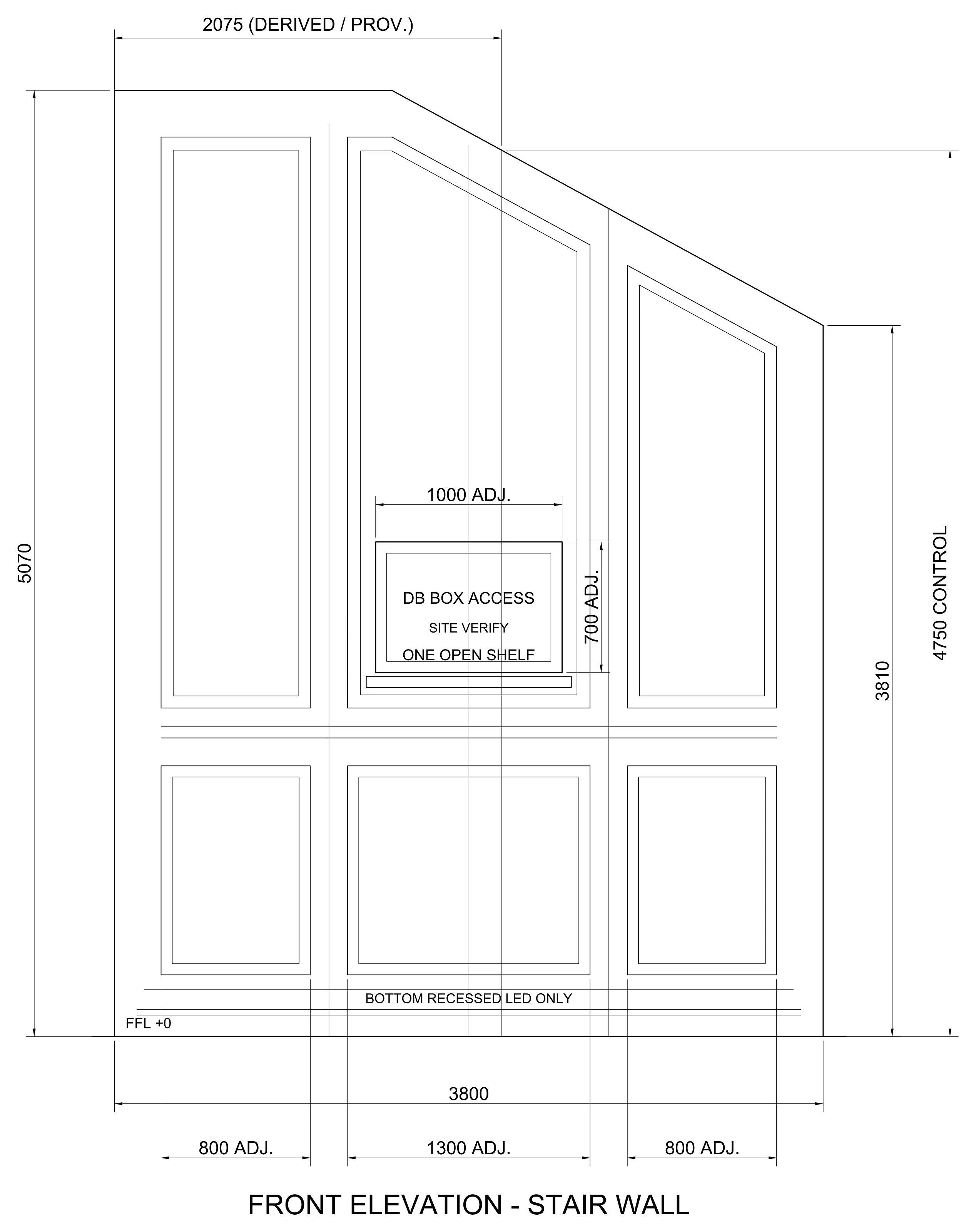 Stair feature wall architectural joinery construction detail drawing