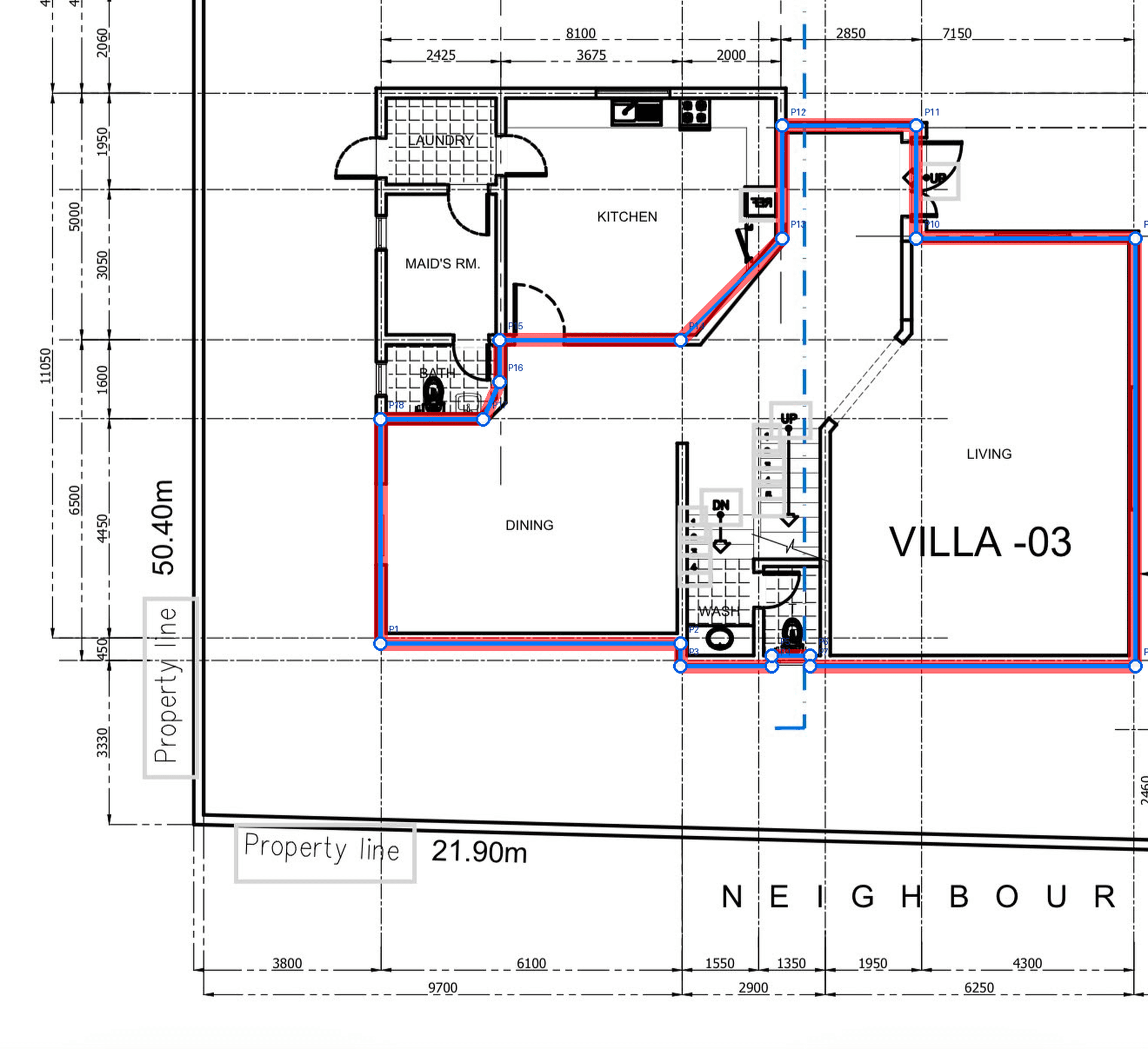 Accurate polyline boundary measurement and gross internal area calculation validated against architectural surveys