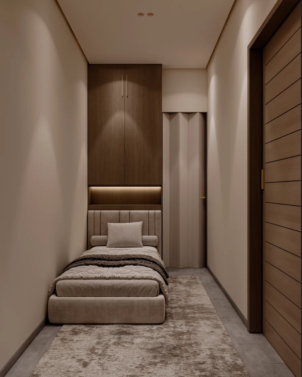 Spatial concept render with material study