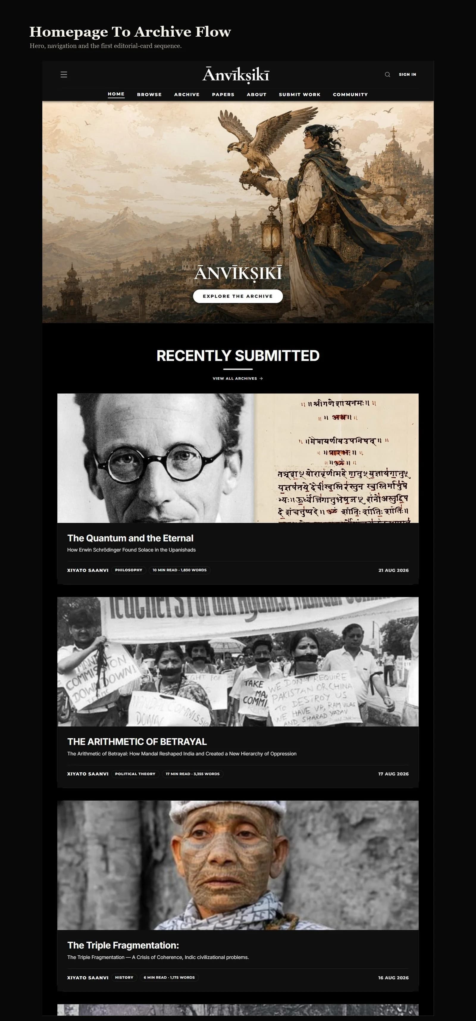 Anvikshiki Journal homepage and recent submissions